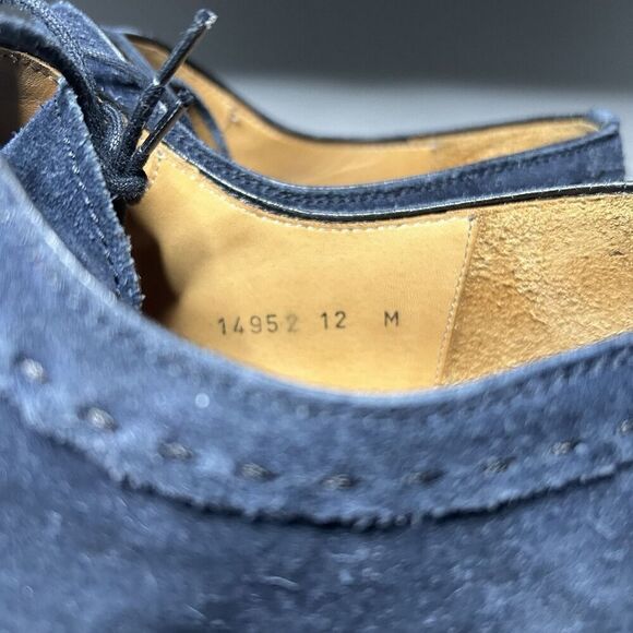 Magnanni "Tosi" Cap Toe Suede Leather Oxford, Navy, Men's 12 M - Picture 8 of 12